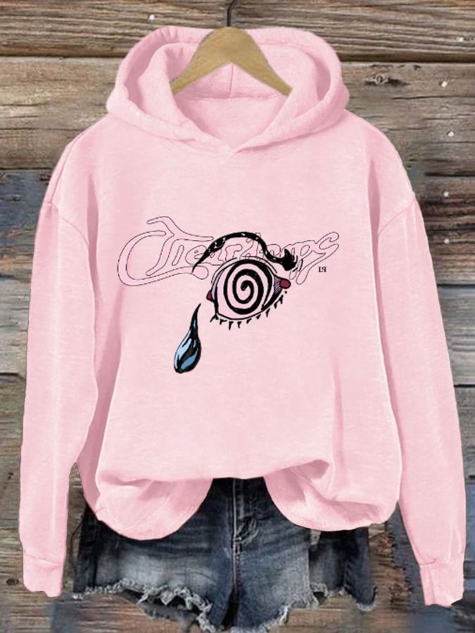 Women's Liam Payne Song Teardrops Print Casual Hoodie