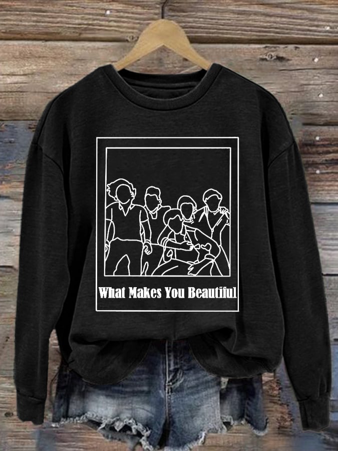 Women'S What Makes You Beautiful Casual Printed Sweatshirt