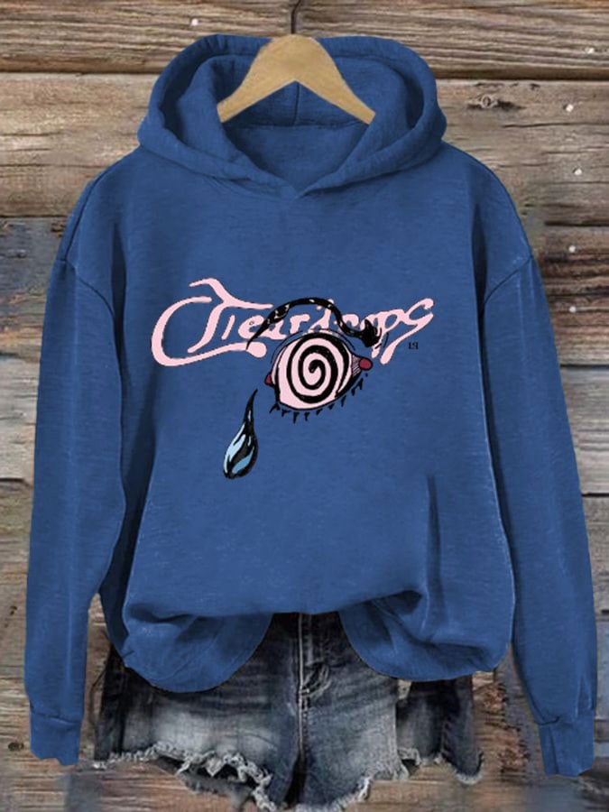 Women's Liam Payne Song Teardrops Print Casual Hoodie