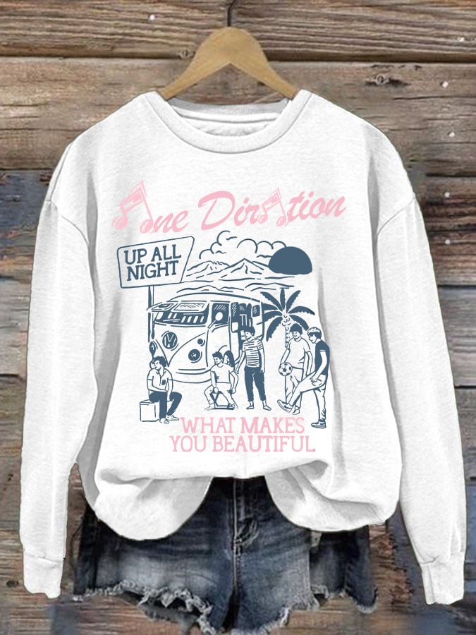 Women'S One Direction What Makes You Beautiful Print Sweatshirt