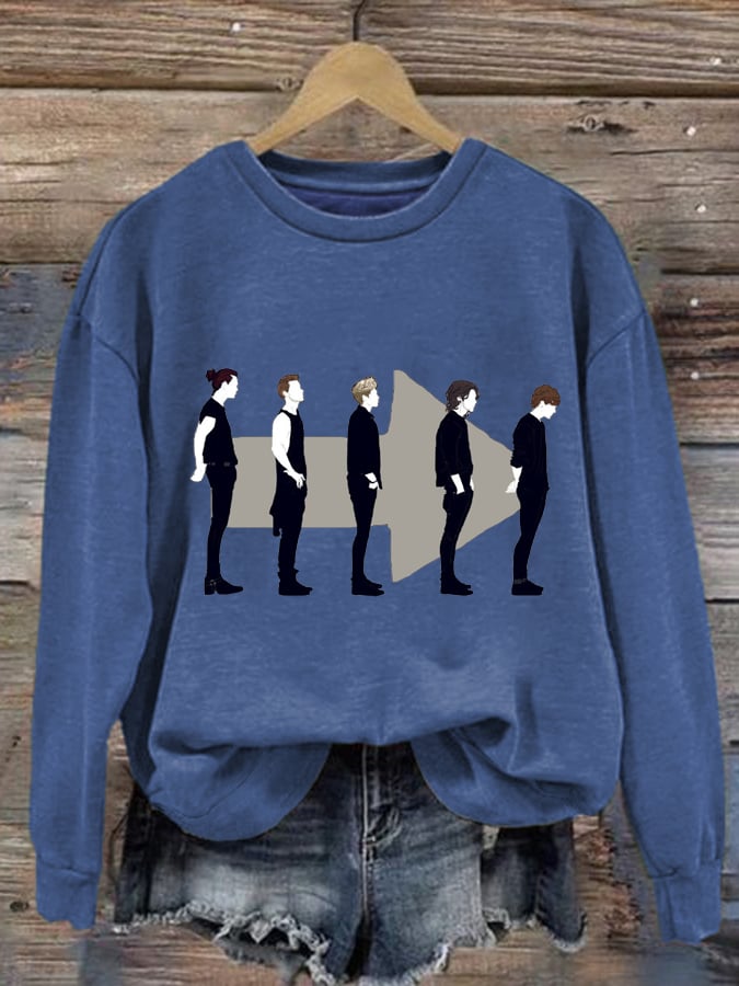 Women's 1D Print Round Neck Sweatshirt
