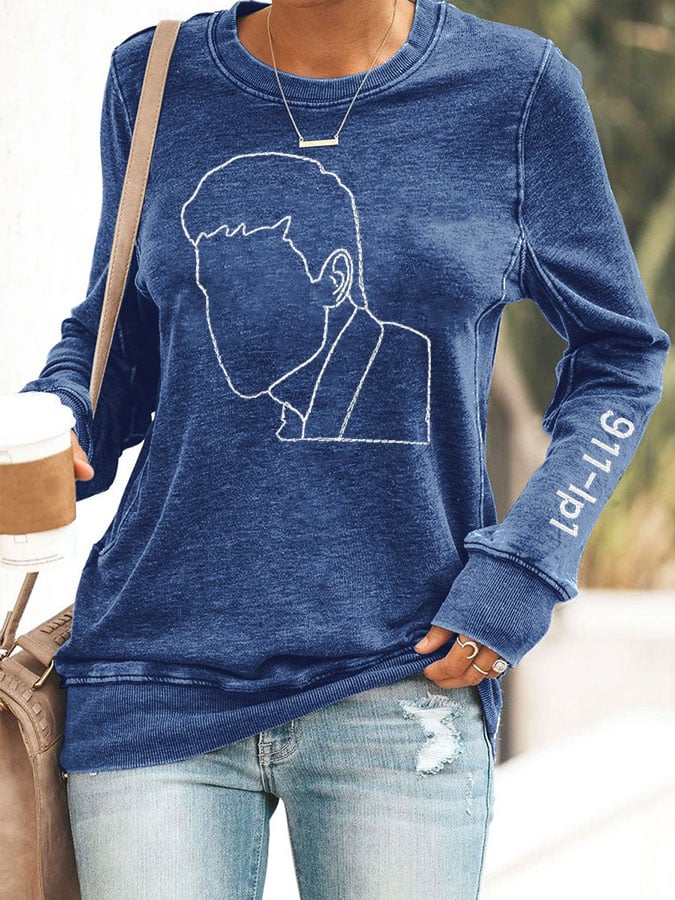 Women's Retro RIP Ip Printed Casual Sweatshirt