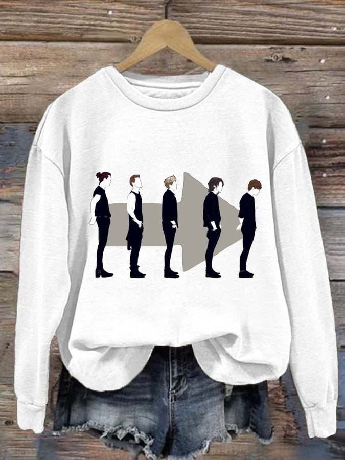 Women's 1D Print Round Neck Sweatshirt