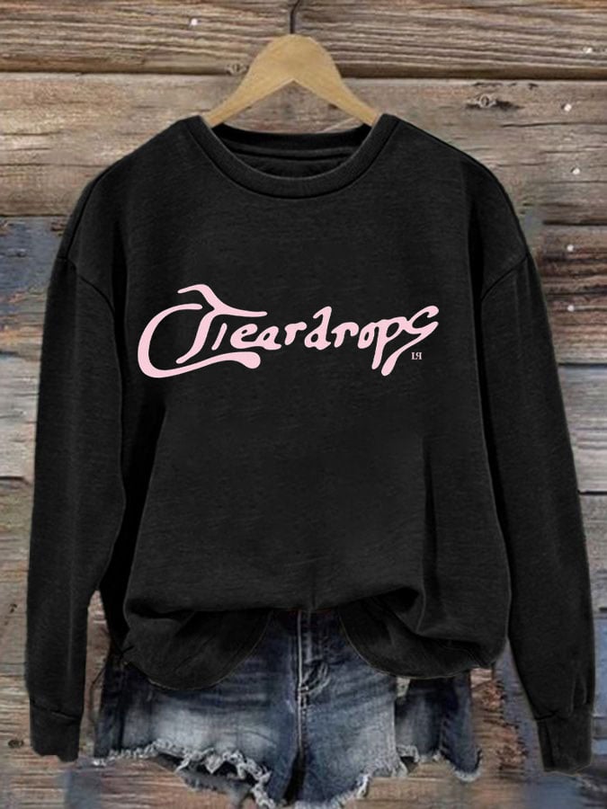 Women's Liam Payne Song Teardrops Print Casual Sweatshirt