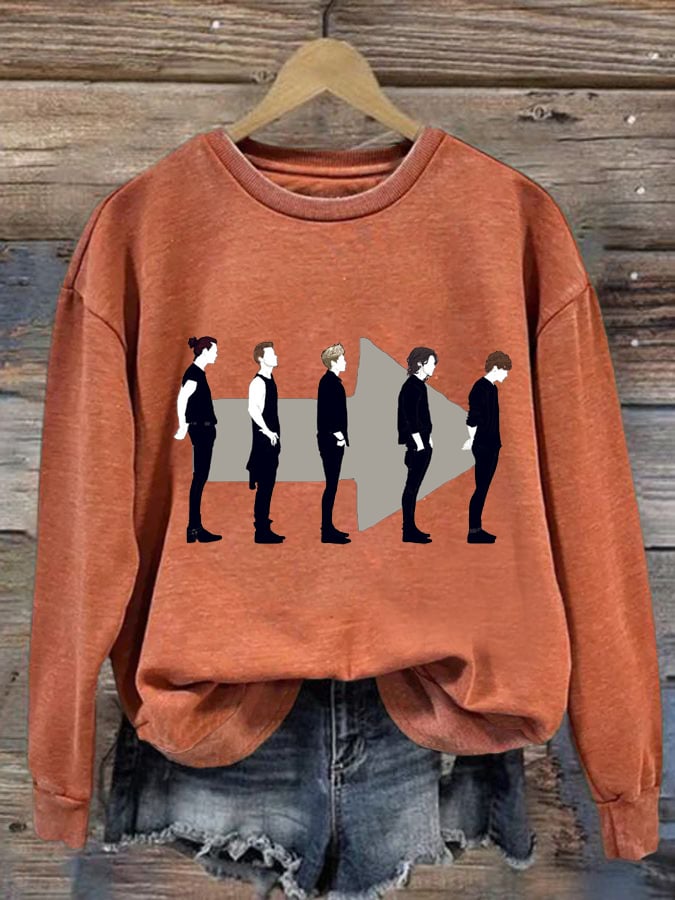 Women's 1D Print Round Neck Sweatshirt