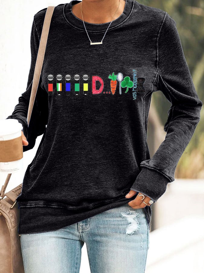 Women'S Casual Printed Sweatshirt