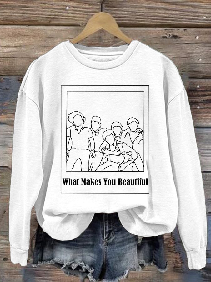 Women'S What Makes You Beautiful Casual Printed Sweatshirt
