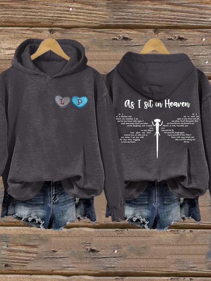 Women'S Retro RIP As I Sit In Heaven Printed Hoodie