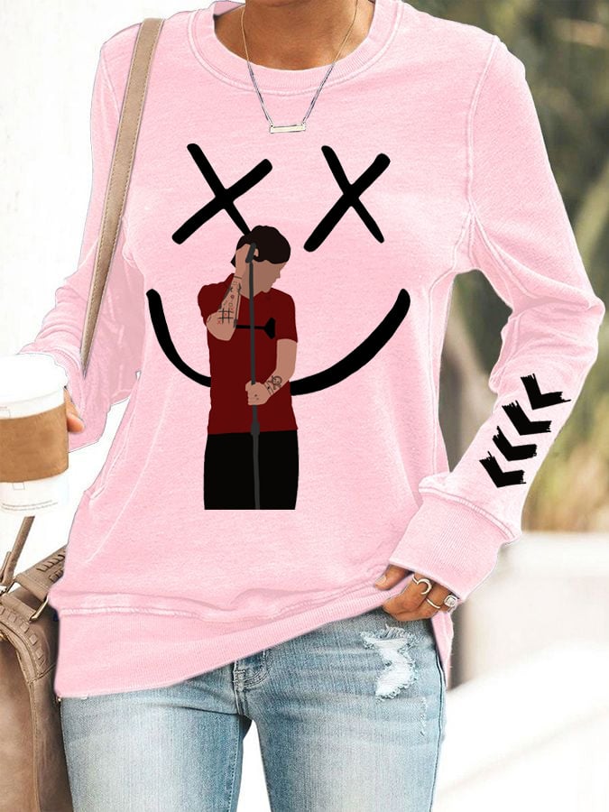 Women's Hot Character Printed Round Neck Sweatshirt
