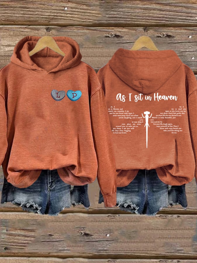 Women'S Retro RIP As I Sit In Heaven Printed Hoodie