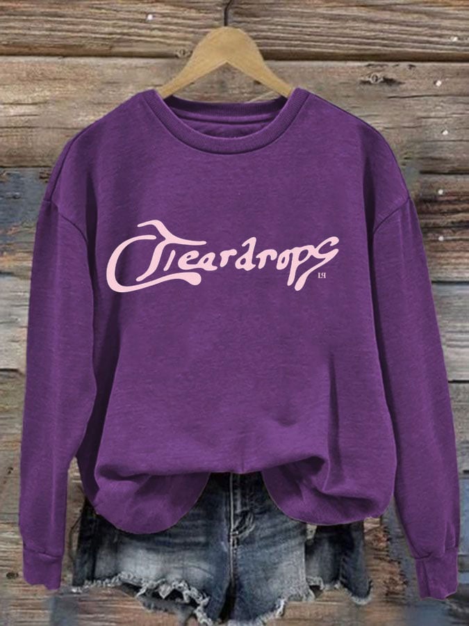 Women's Liam Payne Song Teardrops Print Casual Sweatshirt