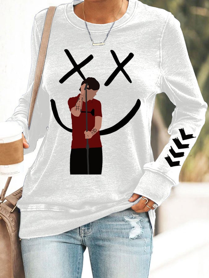 Women's Hot Character Printed Round Neck Sweatshirt