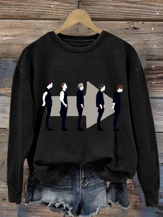 Women's 1D Print Round Neck Sweatshirt