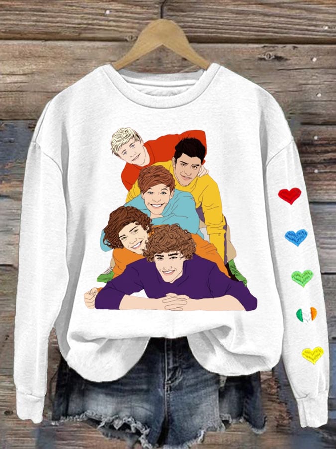 Women's 1D Print Round Neck Sweatshirt