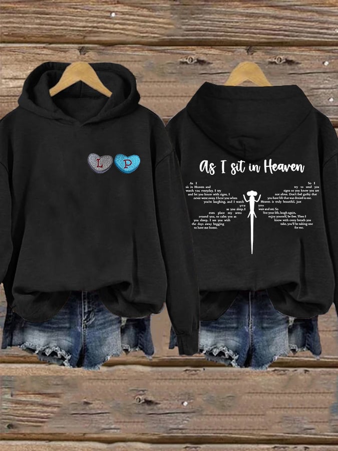 Women'S Retro RIP As I Sit In Heaven Printed Hoodie