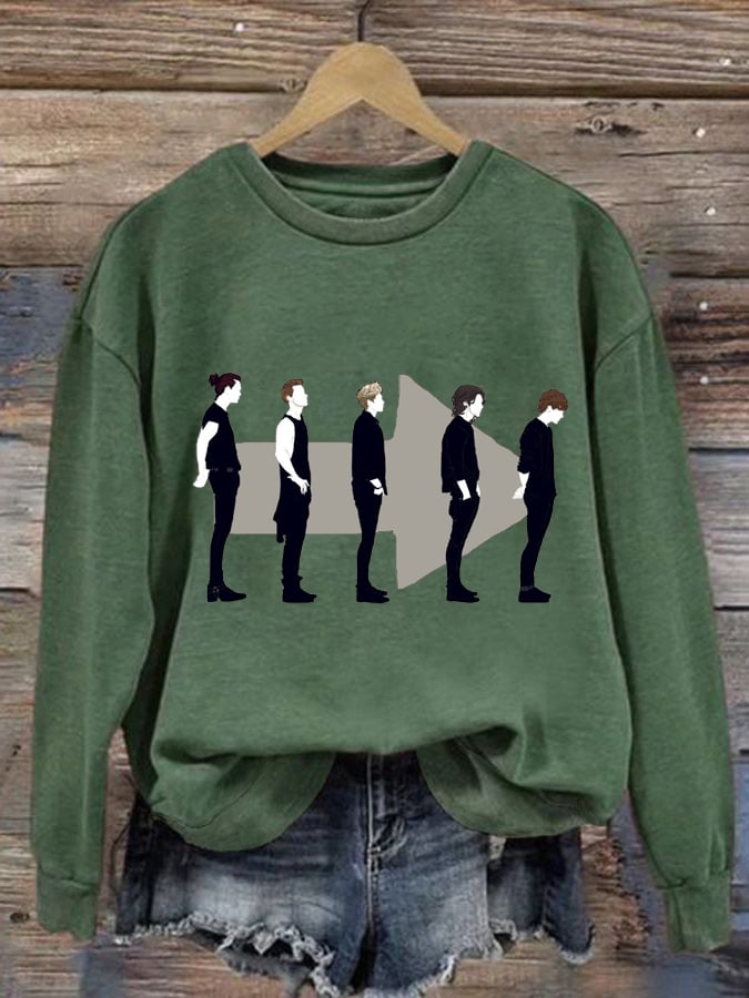 Women's 1D Print Round Neck Sweatshirt