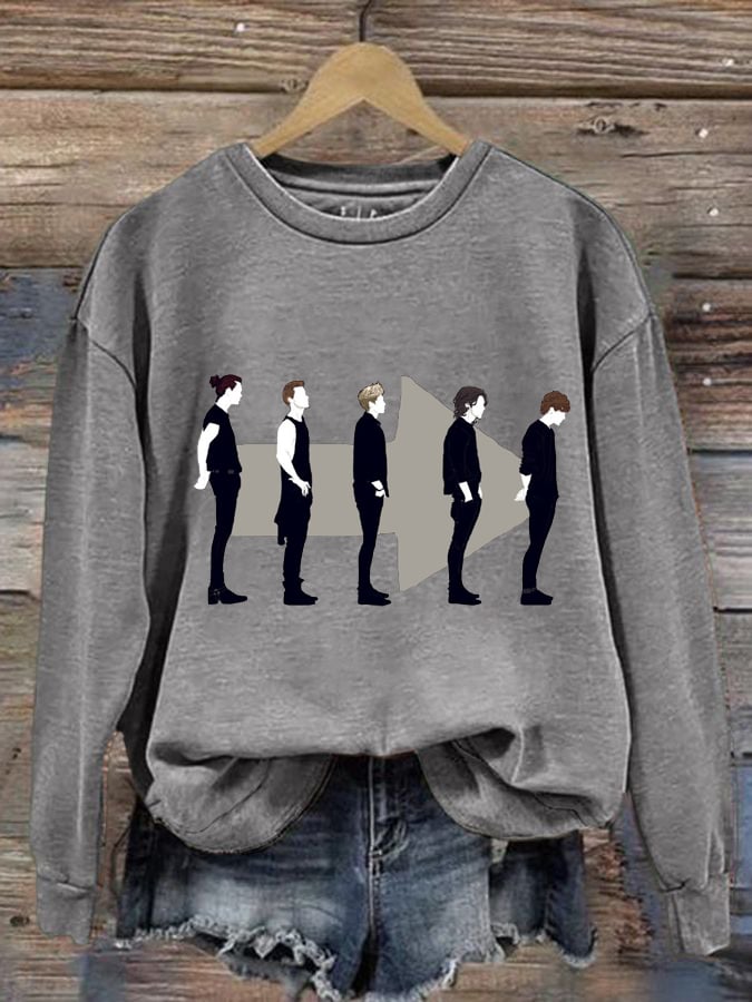 Women's 1D Print Round Neck Sweatshirt
