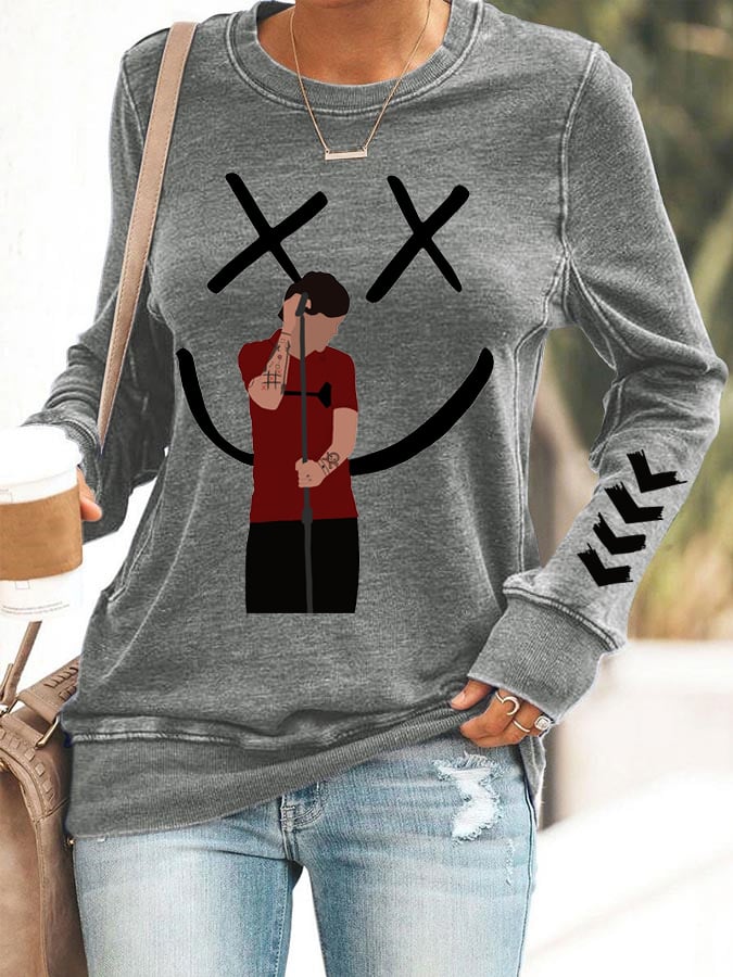 Women's Hot Character Printed Round Neck Sweatshirt