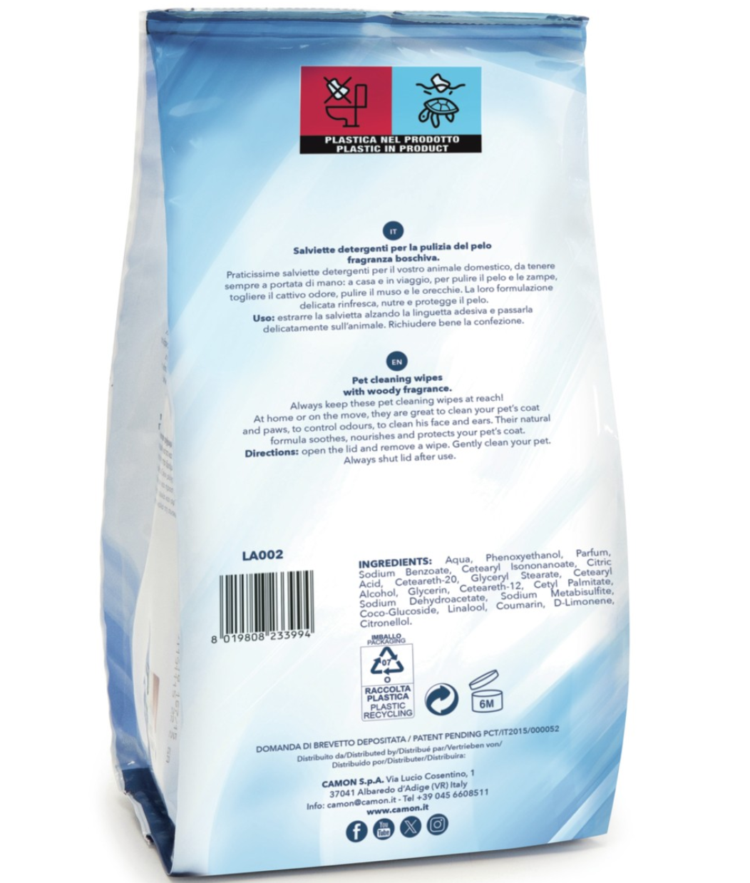 Camon Salviette Cleansing Wipes With Romantic Wood Fragrance 100 Sheets