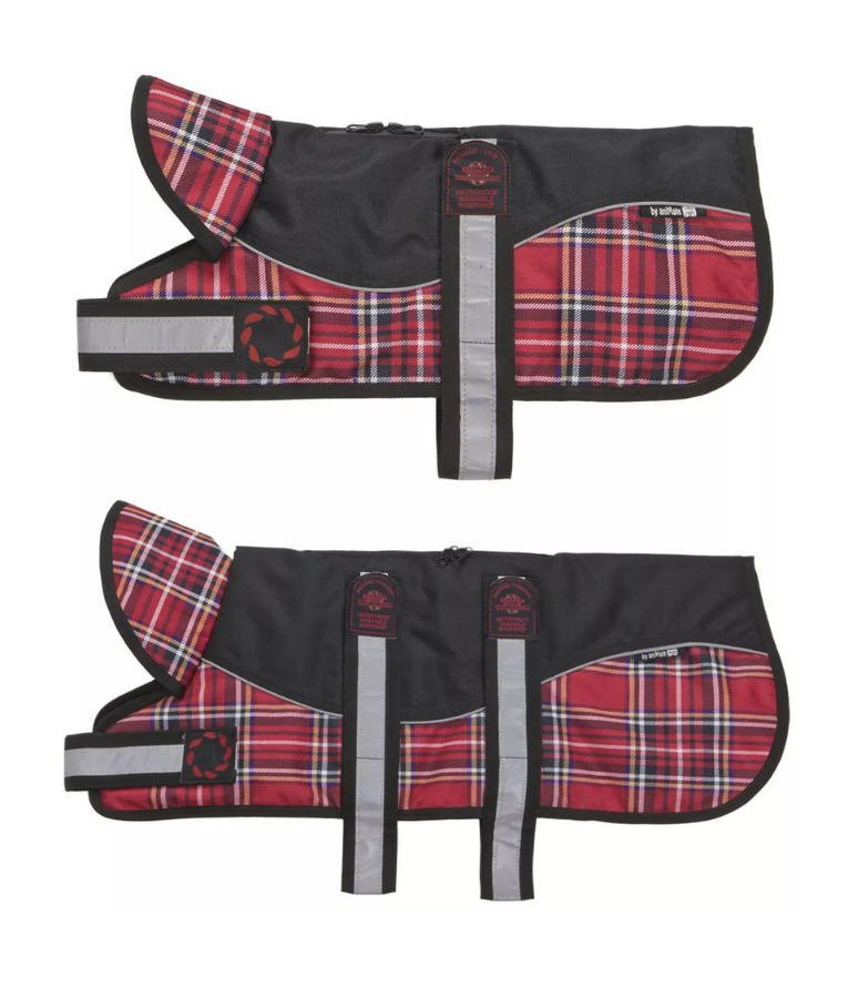 Animate Reflective Padded Harness Dog Coat Diamond Red