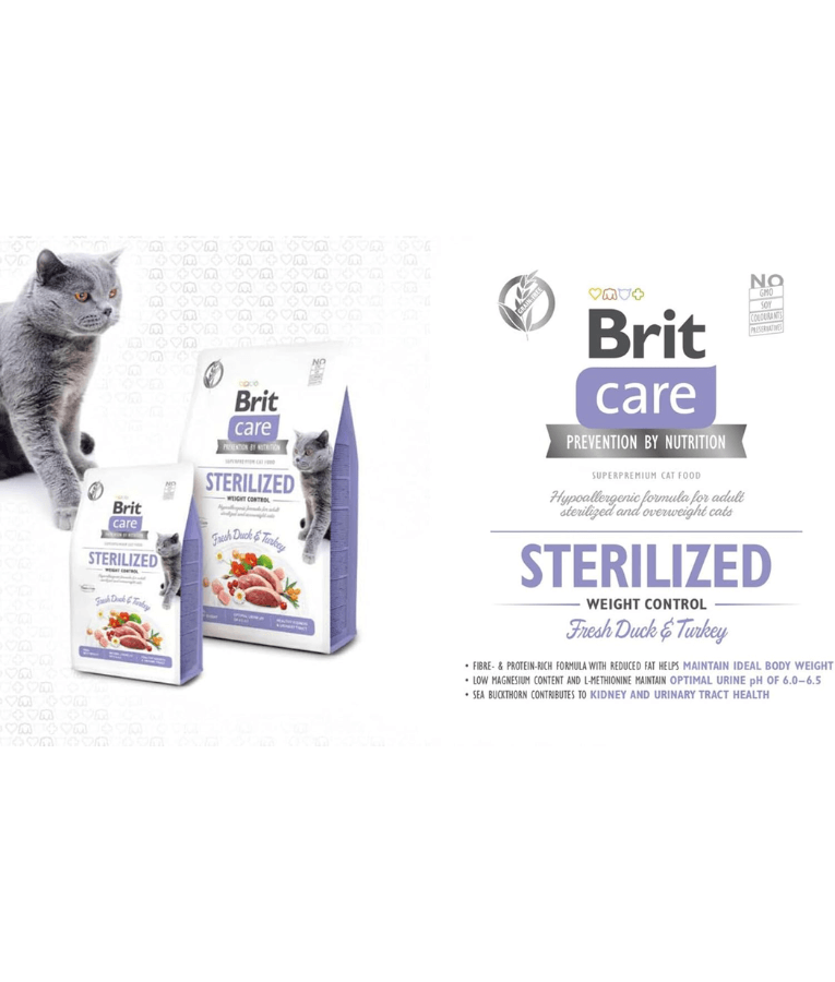 Brit Care - Cat Grain-Free Sterilized and Weight Control 2kg