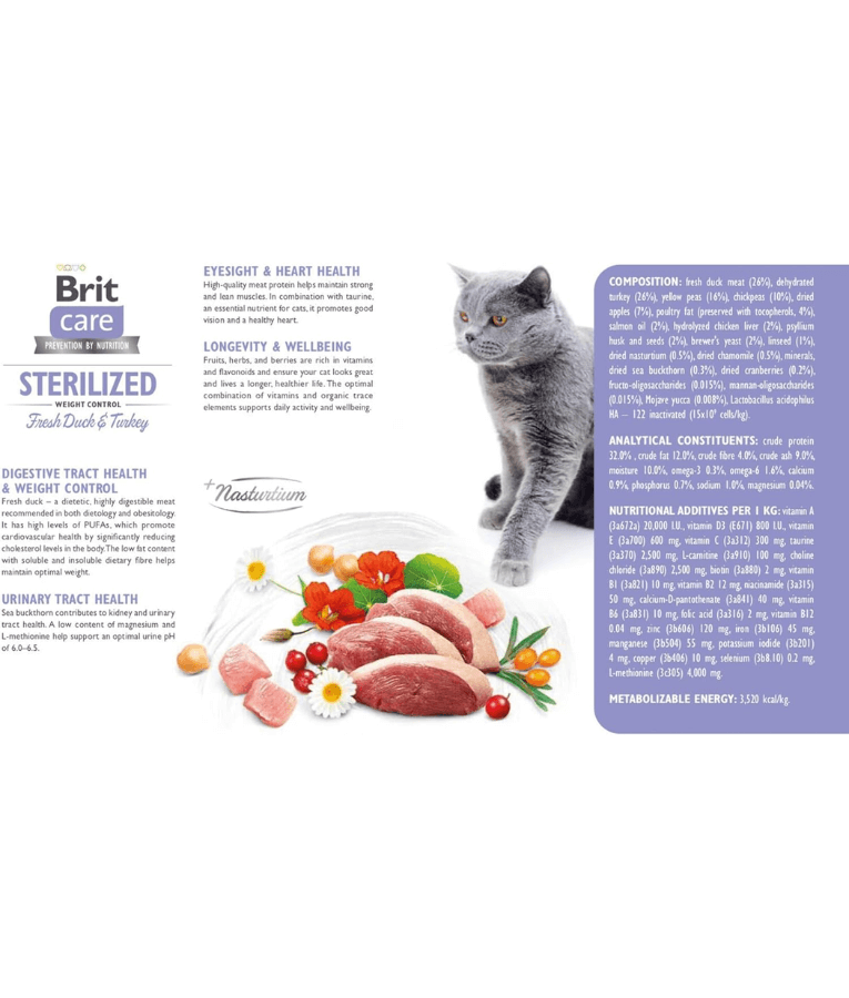 Brit Care - Cat Grain-Free Sterilized and Weight Control 2kg