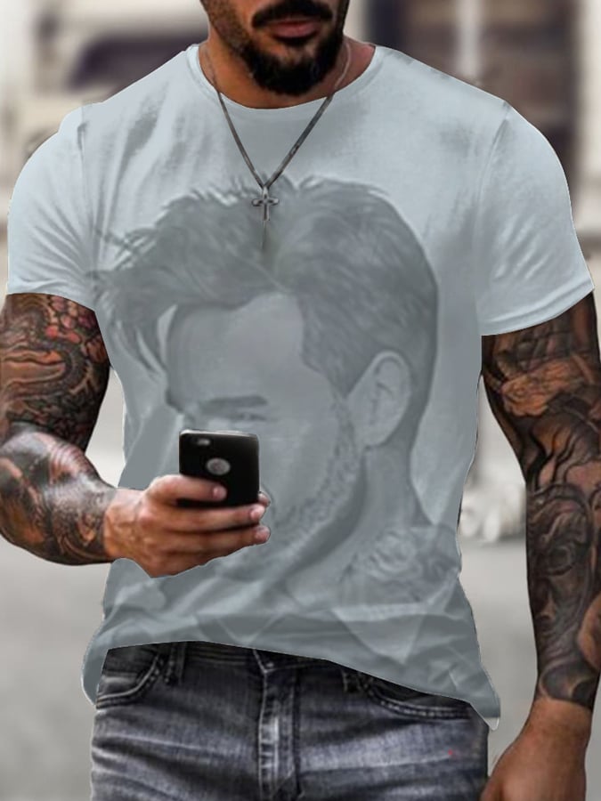 Men's Vintage Liam Payne Print Short Sleeve T-shirt