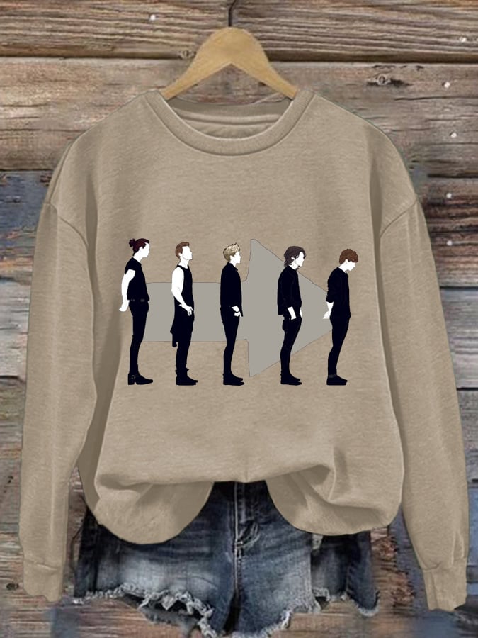 Women's 1D Print Round Neck Sweatshirt