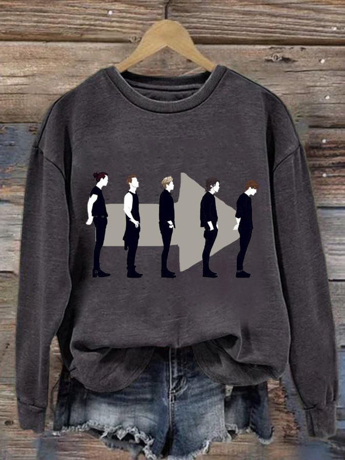 Women's 1D Print Round Neck Sweatshirt