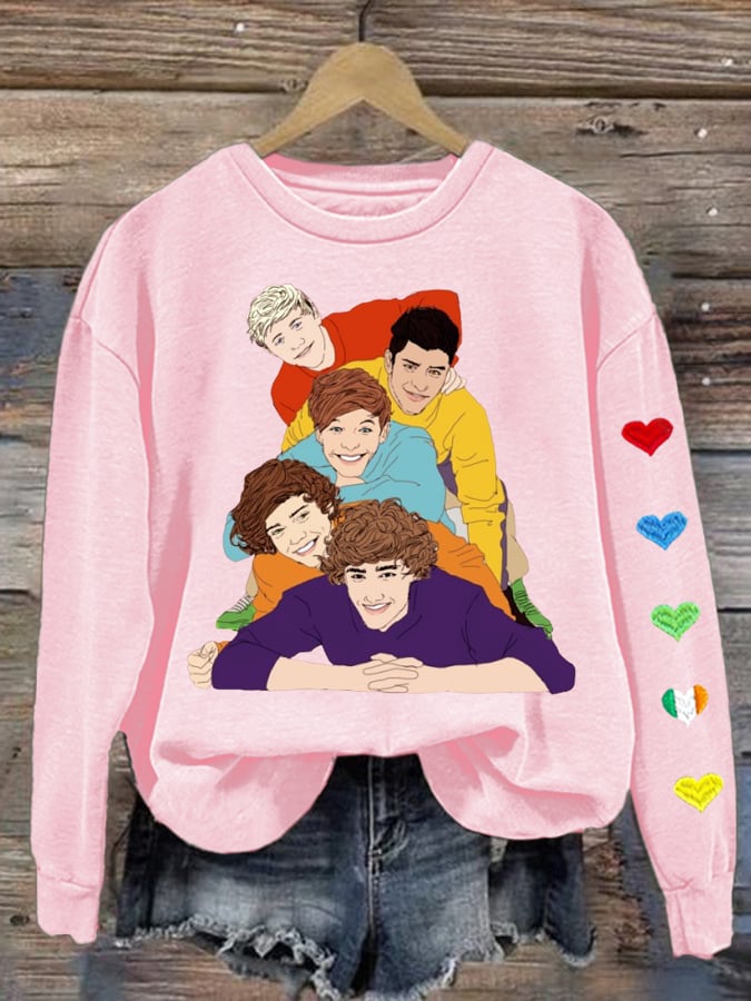 Women's 1D Print Round Neck Sweatshirt
