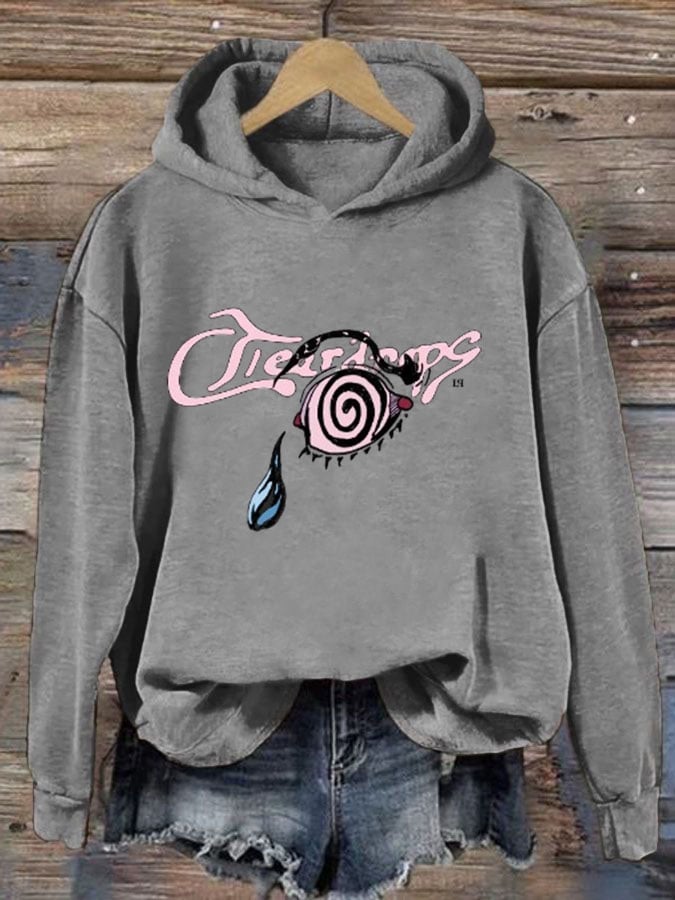 Women's Liam Payne Song Teardrops Print Casual Hoodie