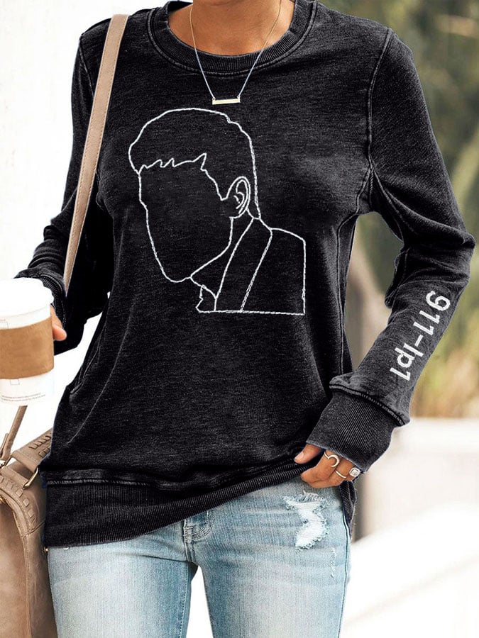 Women's Retro RIP Ip Printed Casual Sweatshirt