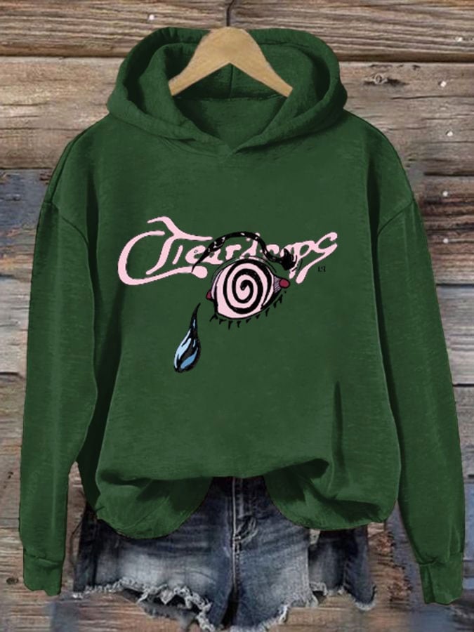 Women's Liam Payne Song Teardrops Print Casual Hoodie