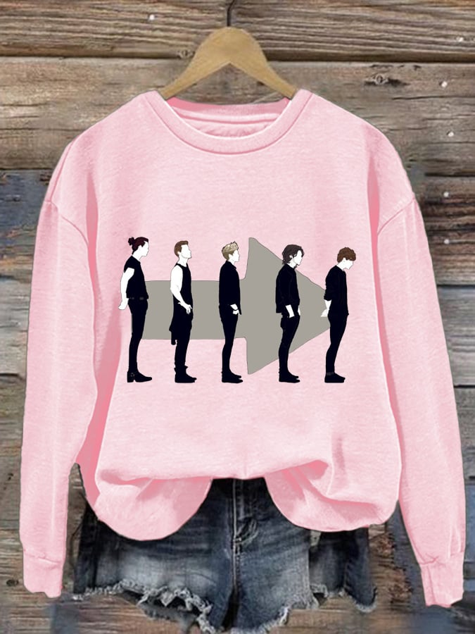 Women's 1D Print Round Neck Sweatshirt