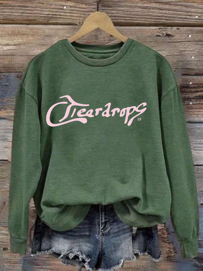 Women's Liam Payne Song Teardrops Print Casual Sweatshirt