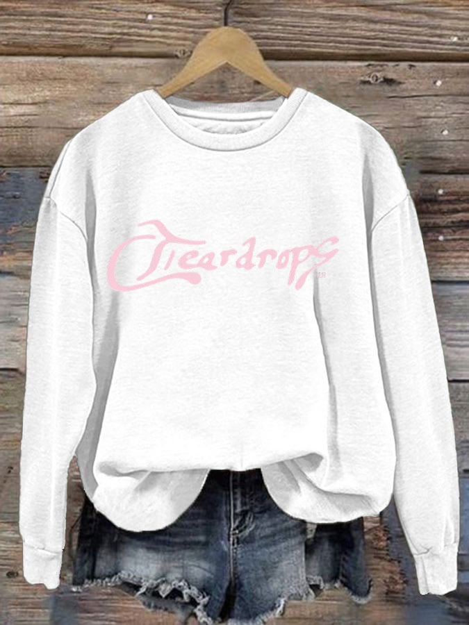 Women's Liam Payne Song Teardrops Print Casual Sweatshirt
