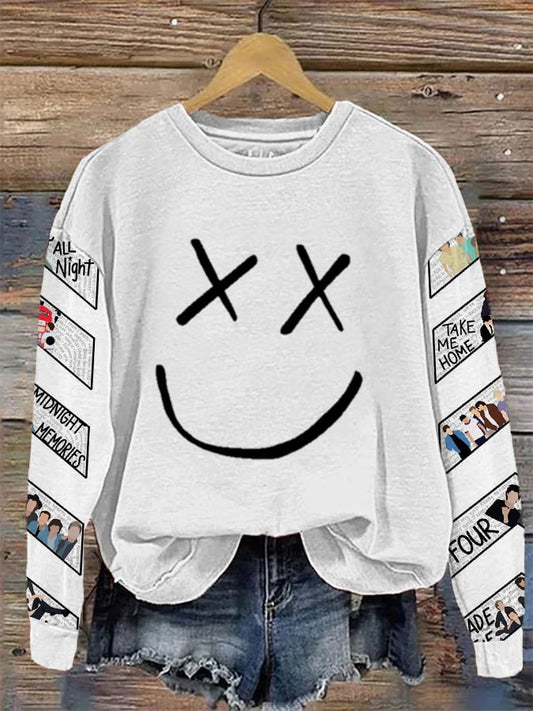 Women's Hot Character Printed Round Neck Sweatshirt