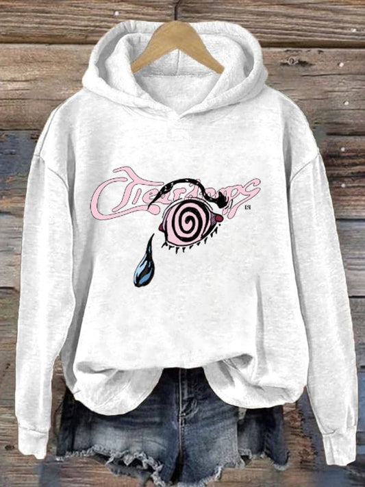 Women's Liam Payne Song Teardrops Print Casual Hoodie
