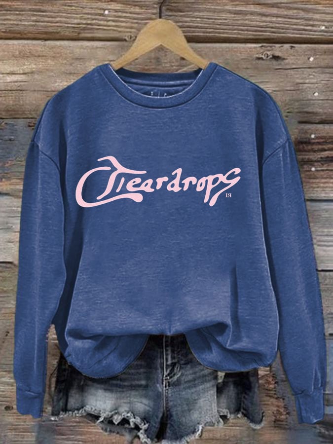 Women's Liam Payne Song Teardrops Print Casual Sweatshirt