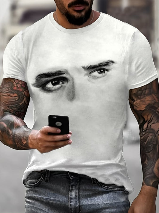Men's Casual Printed Round Neck T-Shirt