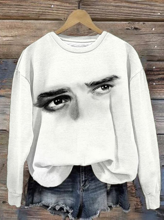 Women'S Casual Printed Round Neck Sweatshirt