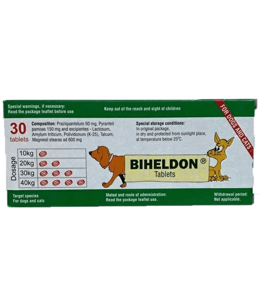 Biheldon Tablets Dog & Cat Wormer Broad (SOLD PER TABLET)
