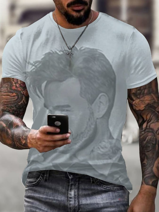 Men's  Vintage Liam Payne Print Short Sleeve T-shirt