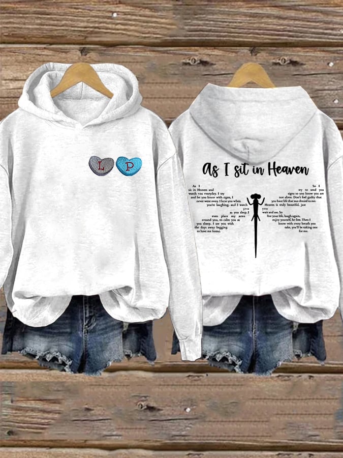 Women'S Retro RIP As I Sit In Heaven Printed Hoodie
