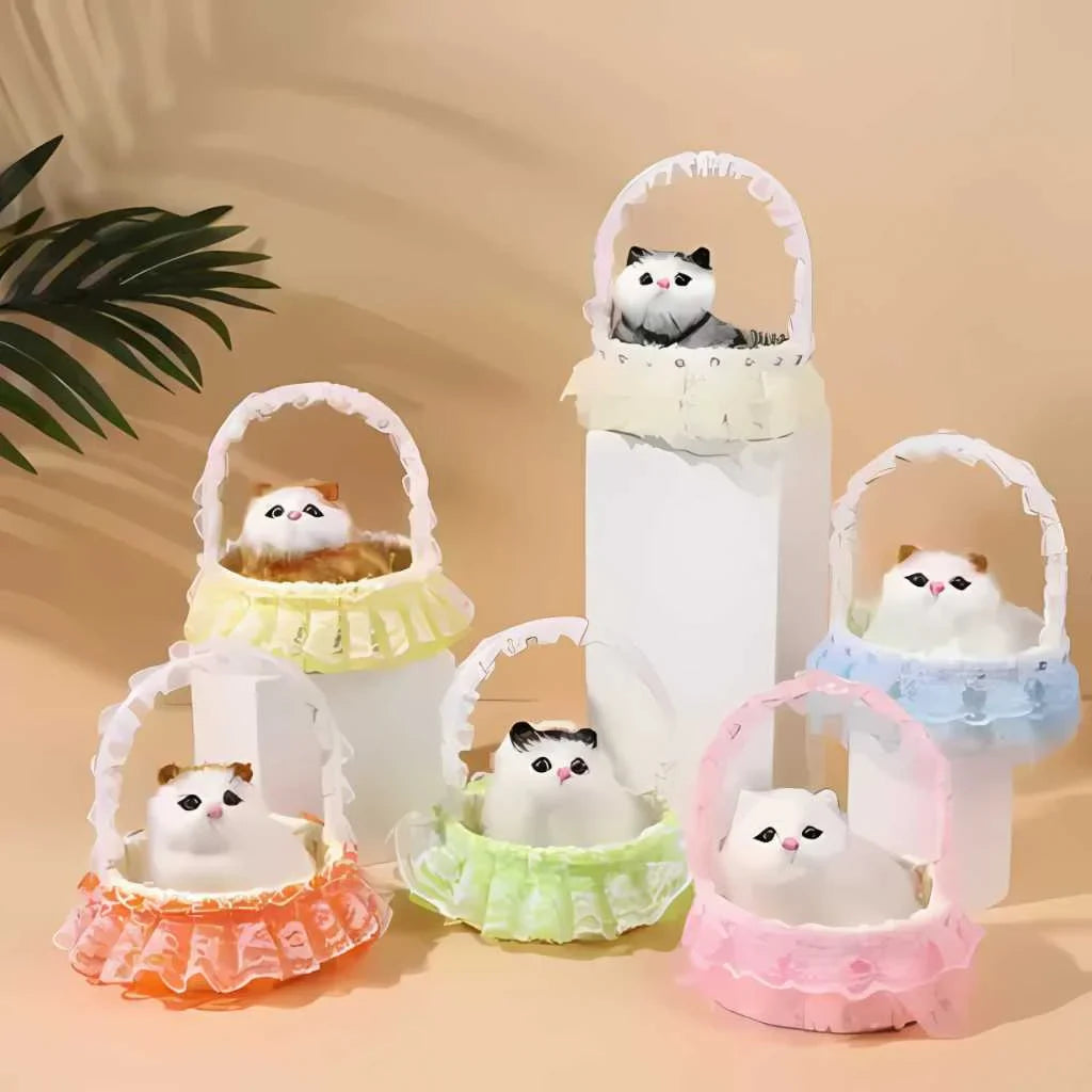 Cute Cat Soft Toy with Sound and Light Basket