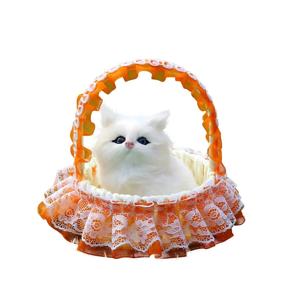 Cute Cat Soft Toy with Sound and Light Basket