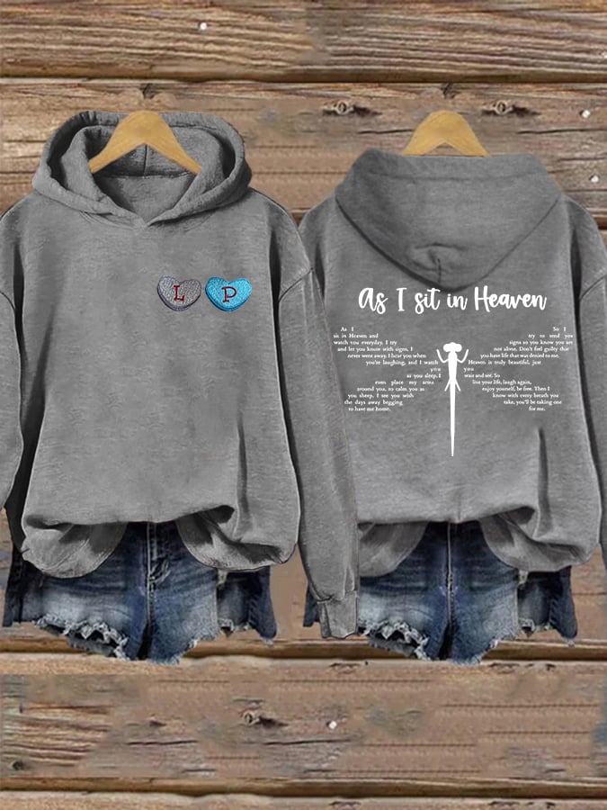 Women'S Retro RIP As I Sit In Heaven Printed Hoodie